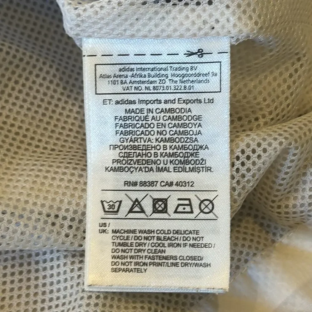 Adidas Men's EQT Vintage Windbreaker White Black Size L